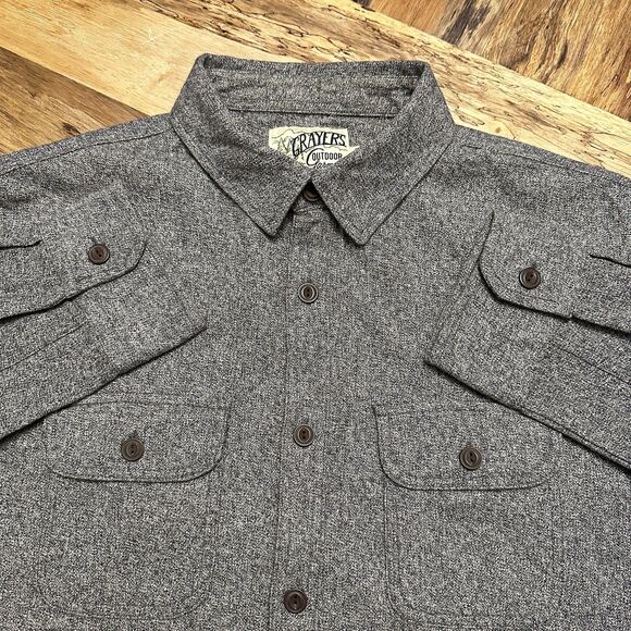 Grayers Glacier Gray Twill Shirt Jacket XL 100% Cotton Shacket - Picture 5 of 10